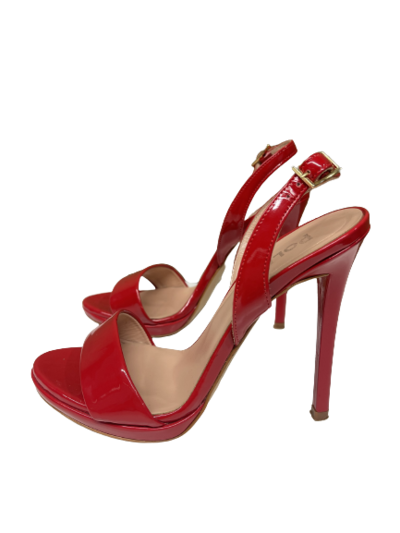 Red patent sandals