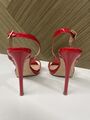 Red patent sandals