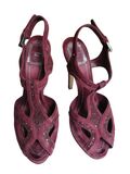 Burgundy platform sandals