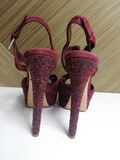 Burgundy platform sandals