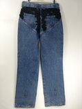 Black lace blue jeans