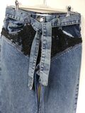 Black lace blue jeans