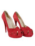 Red platform pumps