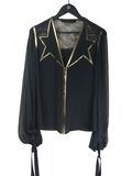 Sheer black blouse