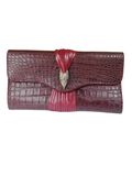 Red leather clutch