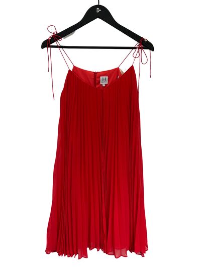Red pleated dress