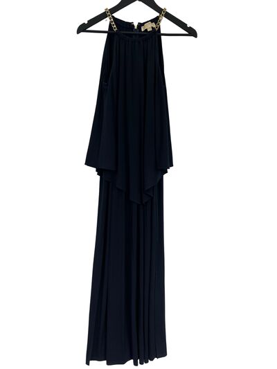 Long dress with gold chain