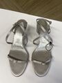 Silver silk sandals