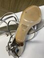 Silver silk sandals
