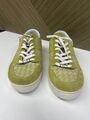 Green leather sneakers