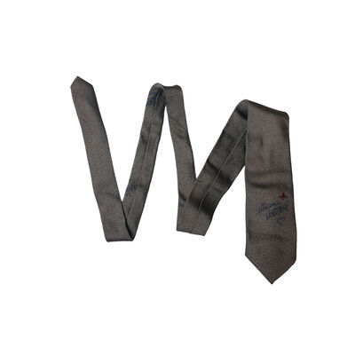 Grey silk tie