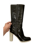Patent leather boots