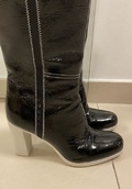 Patent leather boots