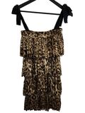 Animal printed ruffle dress