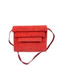 Red suede crossbody bag