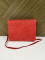 Red suede crossbody bag