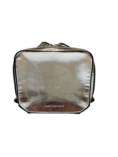 Silver leather clutch