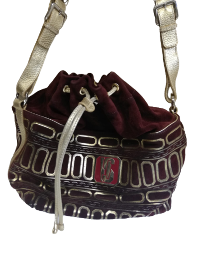 Suede bucket handbag