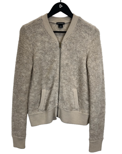 Wool zip cardigan
