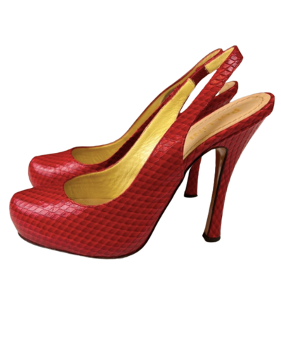 Leather slingback shoes