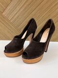 Suede open toe shoes