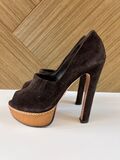 Suede open toe shoes