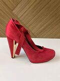 Red Satin Pumps