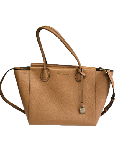 Leather tote handbag