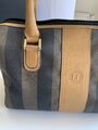 Tabacco Stripe Handle leather bag