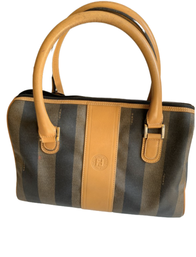 Tabacco Stripe Handle leather bag