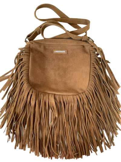 Suede cross-body handbag
