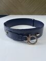 Navy leather belt