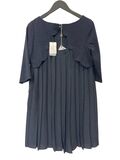 Navy pleated dress