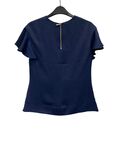 Navy short sleeves blouse