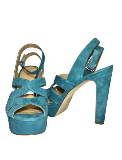 Suede high heels sandals