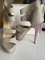 Leather high-heel shoes