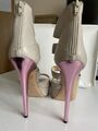 Leather high-heel shoes