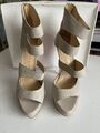 Leather high-heel shoes