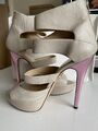 Leather high-heel shoes