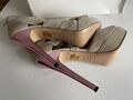Leather high-heel shoes