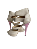 Leather high-heel shoes