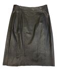 Leather midi skirt