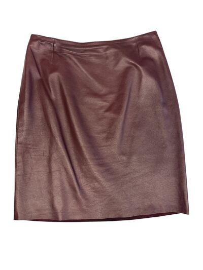 Burgundy leather skirt