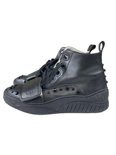 Leather High-Top Sneakers