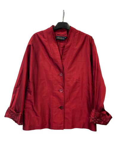 Red silk blazer