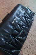 Leather baguette handbag