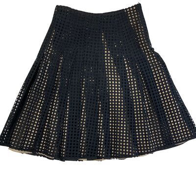 Perforated midi skirt