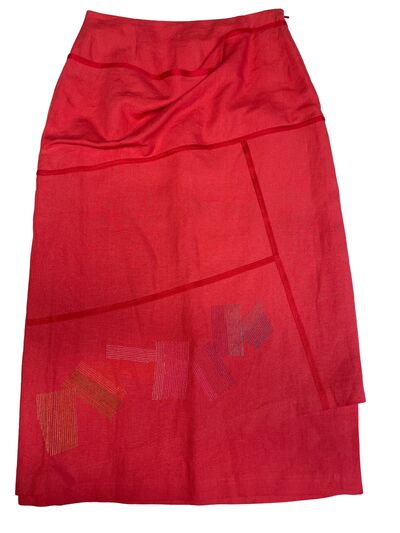 Midi red skirt