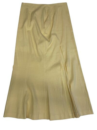 Pale yellow midi skirt