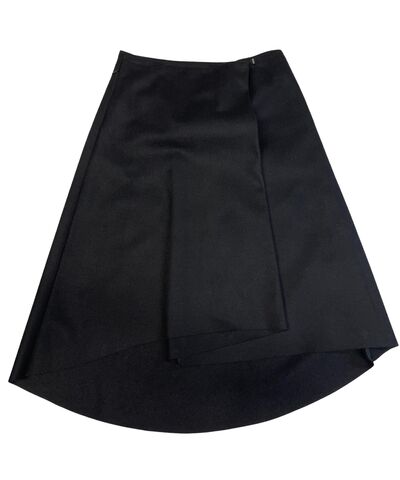 Wool asymmetric skirt